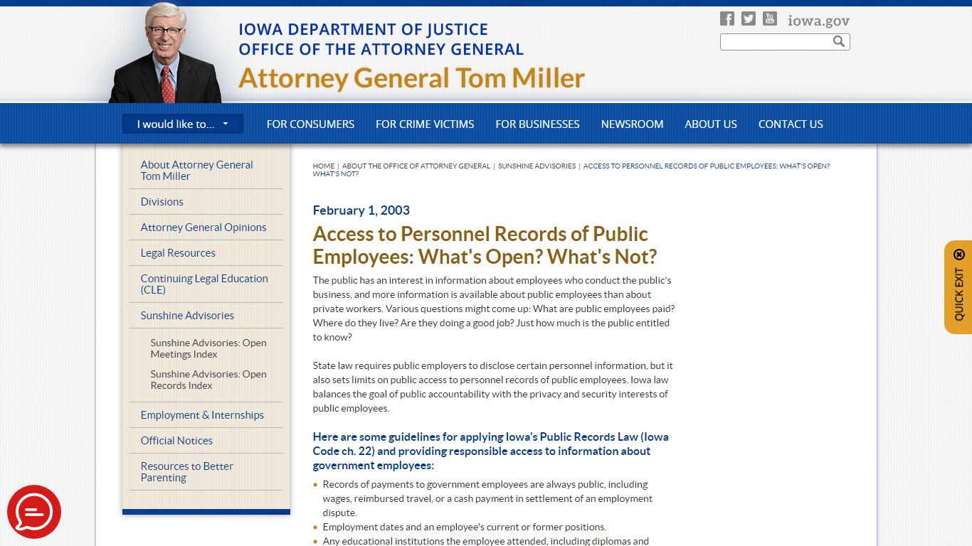 Access to Personnel Records of Public Employees: What's Open? What's ...